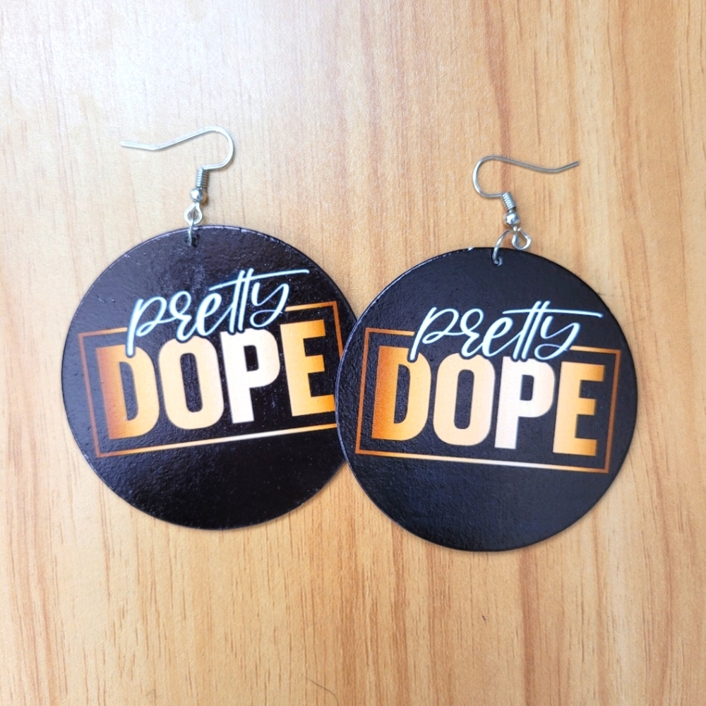 Pretty Dope Black and Gold Earrings
